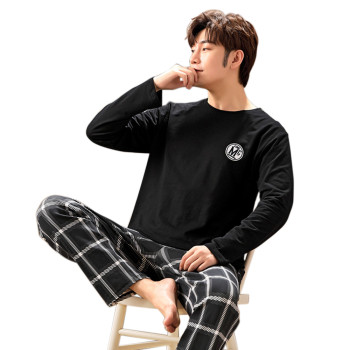 Men's Pajamas Set, Drop shipping Wholesale O-neck 100% Cotton Sleepwear, China Factory