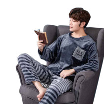 Men's Flannel Pajamas, Leisure Winter Two-piece Set, Factory Price Long Sleeve Sleepwear