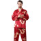 Plus Size Sleepwear, Silk Couple Pajamas Set, Long Sleeve Suit Men's and Women's V-neck Wholesale