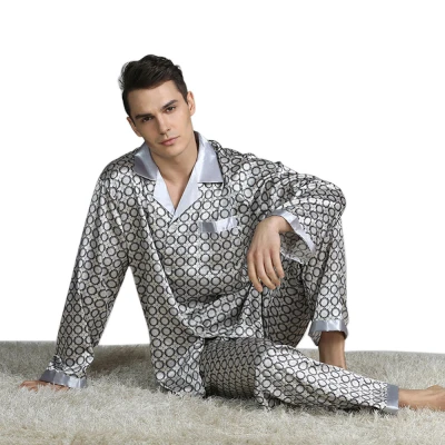 Ensemble court de pyjama en soie pour hommes, style mince européen et américain, élastique de bain pour le sommeil et les loisirs