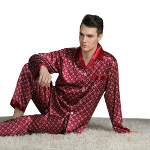 Шелковая пижама, короткий комплект, мужской, европейский и американский тонкий стиль, эластичная резинка для сна для сна с лацканами