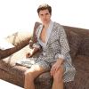 Silk Sleepwear Sets, Men's Oversize Bathrobe, Woven Polyester Long Sleeve Pajamas, Factory Wholesale