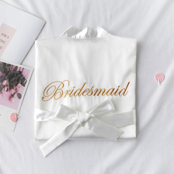 Imitation Silk Gilding Morning Gown Bridesmaid Wedding Sling with Robe  Low MOQ Custom Design