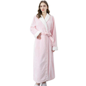 Women Winter Pajamas,Thickened Flannel Couple Nightgown,Knitted Velvet Bathrobe Nightgown Chinese Suppliers