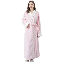 Women Winter Pajamas,Thickened Flannel Couple Nightgown,Knitted Velvet Bathrobe Nightgown Chinese Suppliers