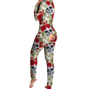 Jumpsuits and Rompers,Printed Halloween Long Sleeve,Milk Silk Sleep and Home,Low MOQ
