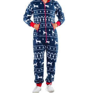Plus Size Christmas Pajamas,Deer Snowman Stripe Printing,Multicolor Large Men's Jumpsuit Pajamas Suppliers