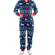 Plus Size Christmas Pajamas,Deer Snowman Stripe Printing,Multicolor Large Men's Jumpsuit Pajamas Suppliers