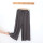 Rib Fabric Solid Color Simple Style Wide Leg Pajamas Bottoms Elastic Waist For Lady