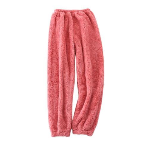 High Quality Winter Flannel Pajama Style Solid Color Couple Pajamas Trousers For Sale