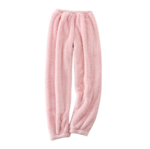 High Quality Winter Flannel Pajama Style Solid Color Couple Pajamas Trousers For Sale