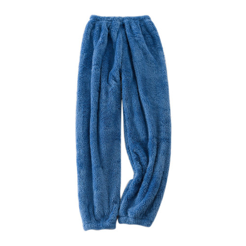 Soft Flannel Heavy Weight Solid Color Customized Pajamas  Lover Trousers For Bedroom
