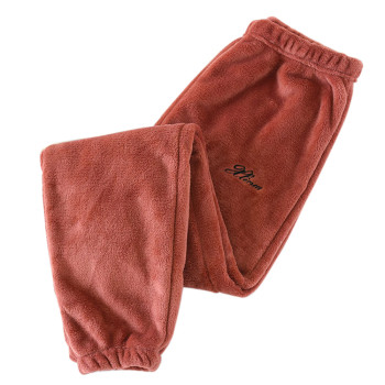 Thick Flannel Material Plus Size Embroidery Home Pants for Men and Women