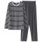 Men's Long Sleeve Pajamas, Round Neck Stripe Cotton Sleepwear Set, China Factory Suppliers