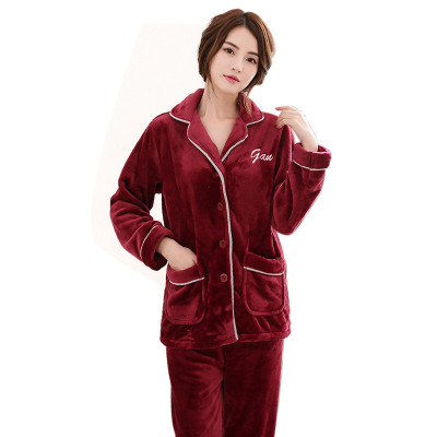 Flannel Men's Pajamas, Long Sleeve Couple Pajamas,Thicken Knitted Suit Leisure, Manufacturers