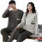 Men's Plain Pajamas, Couple Simple Round Neck Long Sleeve Set, Wholesale Home Wear Can Be Worn Outside