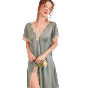 Beautiful silk nightwear,Comfortable Lace Style Pajamas wholesale Suppliers