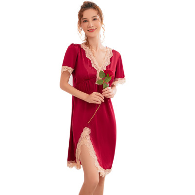 Beautiful silk nightwear,Comfortable Lace Style Pajamas wholesale Suppliers