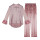 Satin Pajamas for Women, Long Sleeve Sleepwear Stitching Two Piece Set Customizable