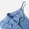 Woman's Satin Pajamas, O-neck Crop Top Sleeveless Shorts Two Pieces Set Customized