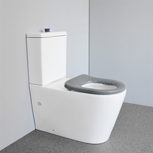 Accessible toilet length 800mm handicapped standard two piece rimless toilets