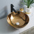 Electroplate ceramic luxury golden color wash basin for hotel use