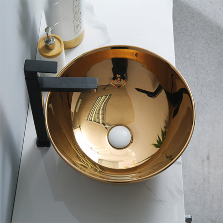 Горячая распродажа полная роза золотая раковина для ванной оптом керамическая раковина круглая гальваническая столешница искусство оптовая продажа