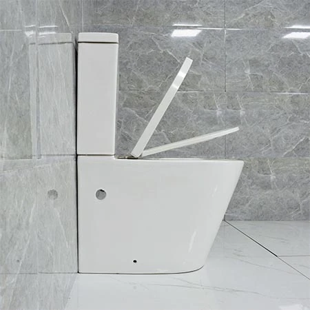 WC Marke zweiteilige Toilette Wasserzeichen australischen Standard zurück an die Wand randlose Toilette Großhandel