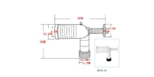Wasserzeichen L-Trap Adapter PVC-Abflussrohre (für Wassersystem)