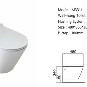 La pared china de alta calidad del producto del cuarto de baño de MWD colgó al por mayor sin borde del retrete del wc del rasante