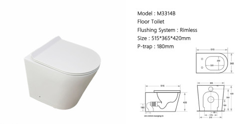 Rimless wall faced pan with inwall cistern chaozhou wall mounted for bathroom