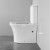 Europäische Norm Bodenmontage Doppelspülung Wasserzeichen Toilette Randlose Toilette P-Falle zweiteilige Toilette