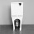 Europäische Norm Bodenmontage Doppelspülung Wasserzeichen Toilette Randlose Toilette P-Falle zweiteilige Toilette