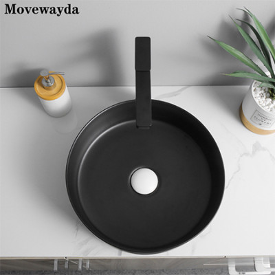 Custom wash basin porcelain above counter matte black vessel for bathroom