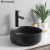 Европейский роскошный стиль круглой формы керамический матовый черный раковины для ванной комнаты столешница умывальник оптом