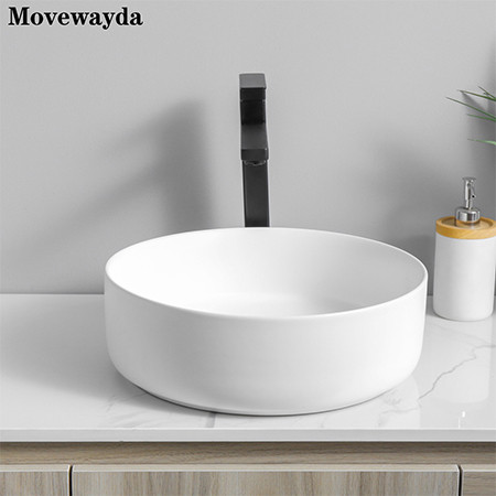 El baño de cerámica modificado para requisitos particulares aceptable del color blanco mate del estilo moderno frega el lavabo de la encimera