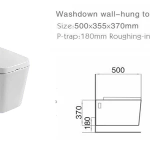 Wall hung toilet latest design ceramic one piece small compact design for bathroom