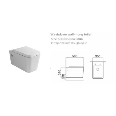 Wall hung toilet latest design ceramic one piece small compact design for bathroom