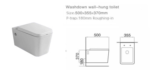 Wall hung toilet latest design ceramic one piece small compact design for bathroom