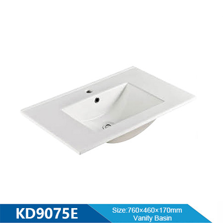 Longitud 750 mm gabinete fregadero lavabo diseño moderno lavado de manos cermaic rectángulo lavabo lavabo fregadero
