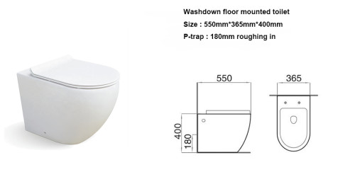 Wasserzeichen Washdown Toilette Boden montiert Toilette Großhandel Schüssel einteilige Toilette kleines Badezimmer Toilette Keramik Toilette Großhandel