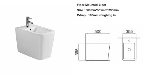 High Quality floor mounted bidet wholesale rectangular women bidet nozzle toilet for hotel