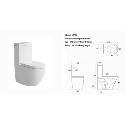 Bathroom factory supply one piece toilet chaozhou dual flush sanitary ware wholesale