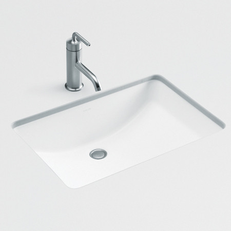 Lavabo semiempotrado rectangular de 530 mm de longitud, artículos sanitarios para baño, lavabo bajo encimera