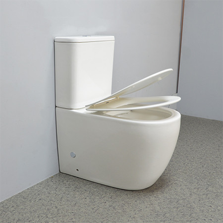 bathroom comfort height toilet floor mounted rimless toilet p-trap back to wall