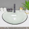 clear tempered glass wash basin round shape counter top washbasin for hotel