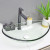 clear tempered glass wash basin round shape counter top washbasin for hotel