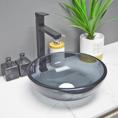 Современная закаленная чаша для умывальника Galss черная для ванной комнаты