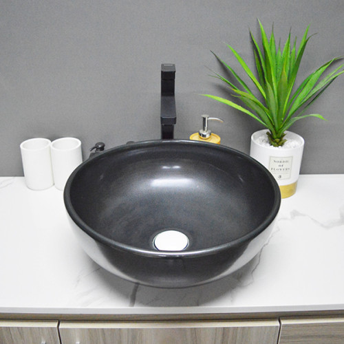 Раковины керамического умывальника формы круглого черного цветка художнические для ванной комнаты