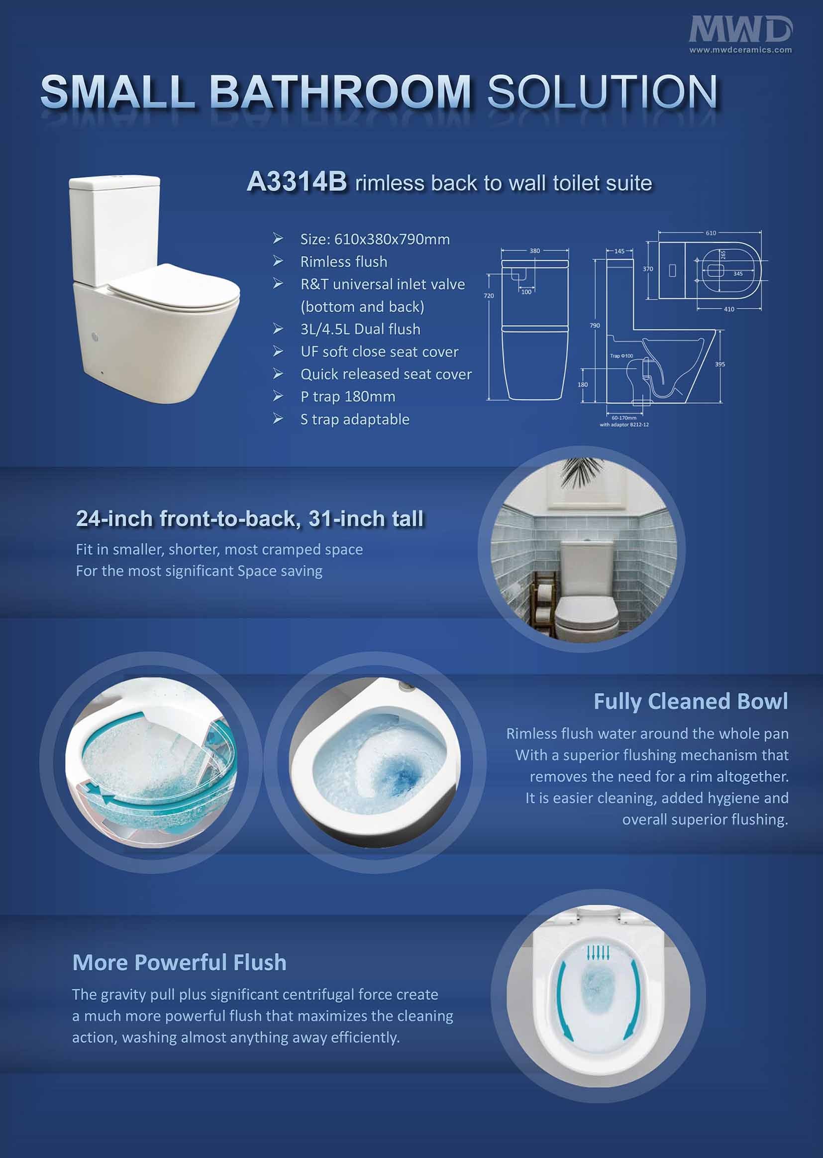 A3314B SMALL BATHROOM SOLUTION